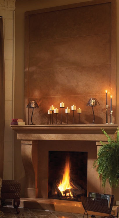 CORTESSA Cast stone fireplace mantel