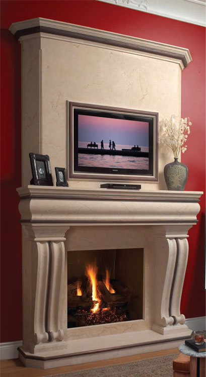 TUSCAN Cast stone fireplace mantel