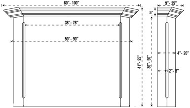 TUSCAN stone fireplace mantel spec sheet