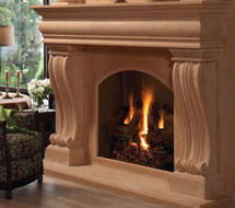 1108.536 stone fireplace mantle surround in Vancouver