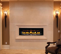 1116 stone fireplace mantle surround in Vancouver