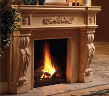 1142.524 stone fireplace mantle surround in Vancouver