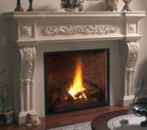 1145.534 stone fireplace mantle surround in Vancouver