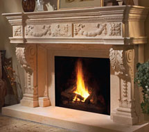 1152.546 stone fireplace mantle surround in Vancouver