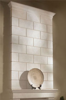 Classic stone fireplace overmantle surround in Vancouver