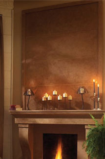 Cortessa stone fireplace overmantle surround in Vancouver