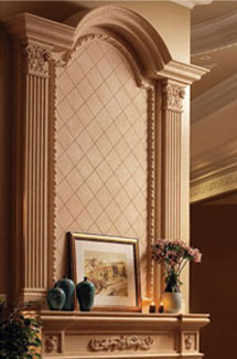 Royal stone fireplace overmantle surround in Vancouver